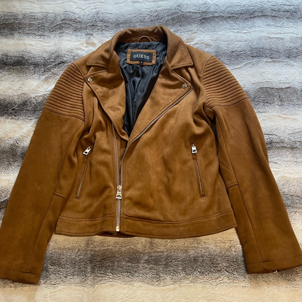 GUESS Men’s Faux Suede Moto Jacket